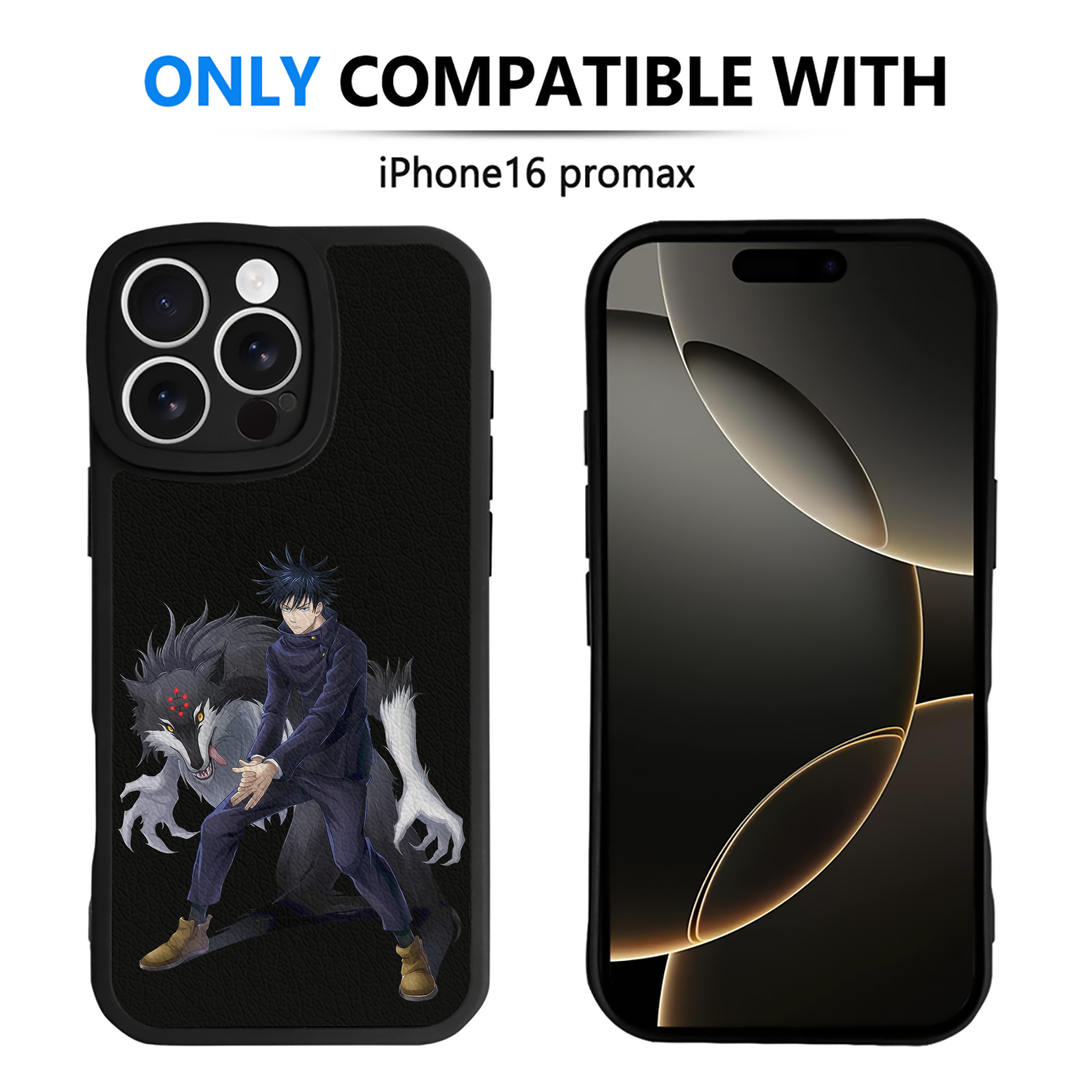 （画像用） 呪術廻戦 Jujutsu Kaisen 【iPhone 16シリーズ対応】シリコンスマホケース（レザー調） 材質：シリコン
